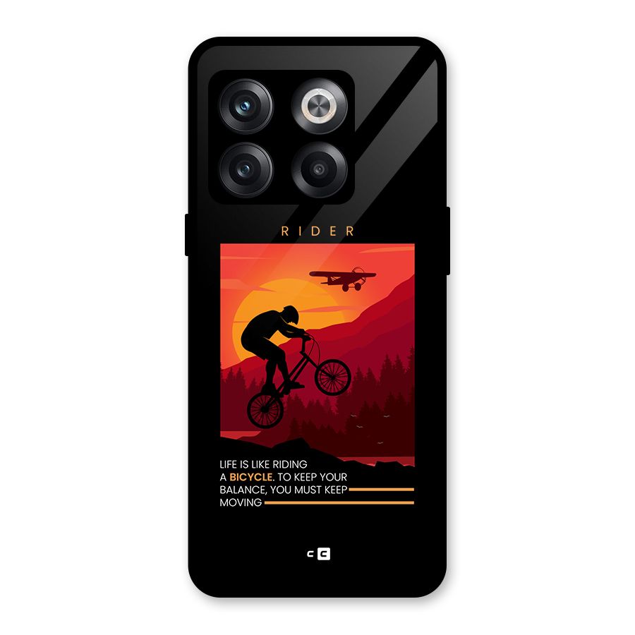 Keep Moving Rider Glass Back Case for OnePlus 10T