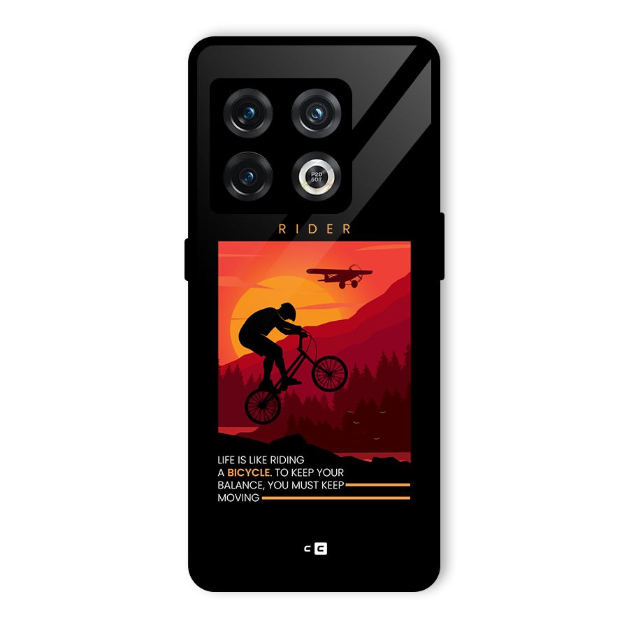Keep Moving Rider Glass Back Case for OnePlus 10 Pro 5G