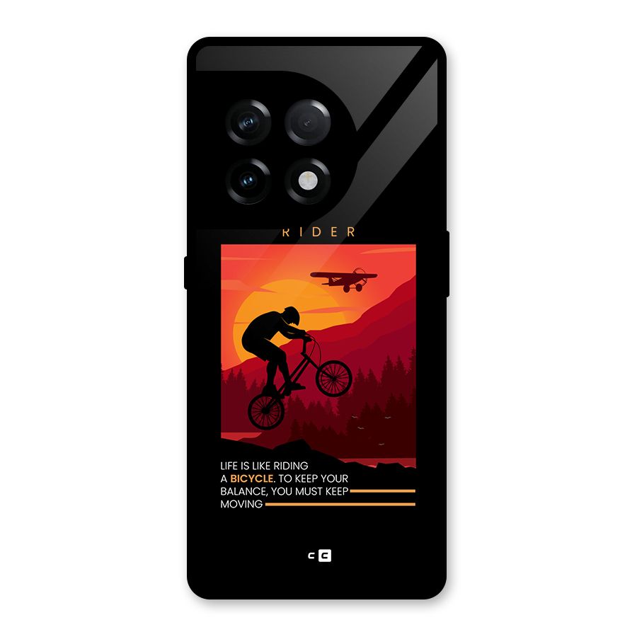Keep Moving Rider Glass Back Case for OnePlus 11R