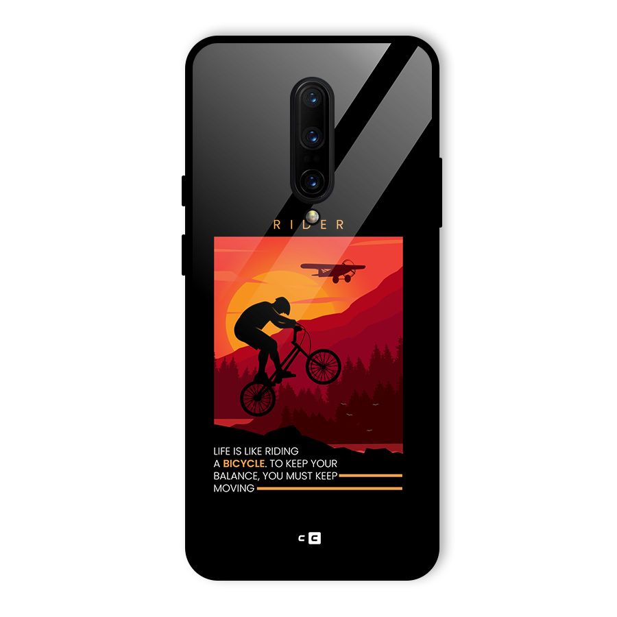 Keep Moving Rider Glass Back Case for OnePlus 7 Pro