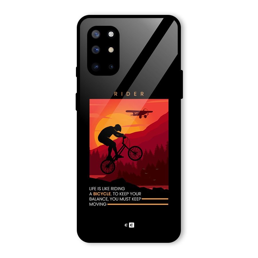 Keep Moving Rider Glass Back Case for OnePlus 8T