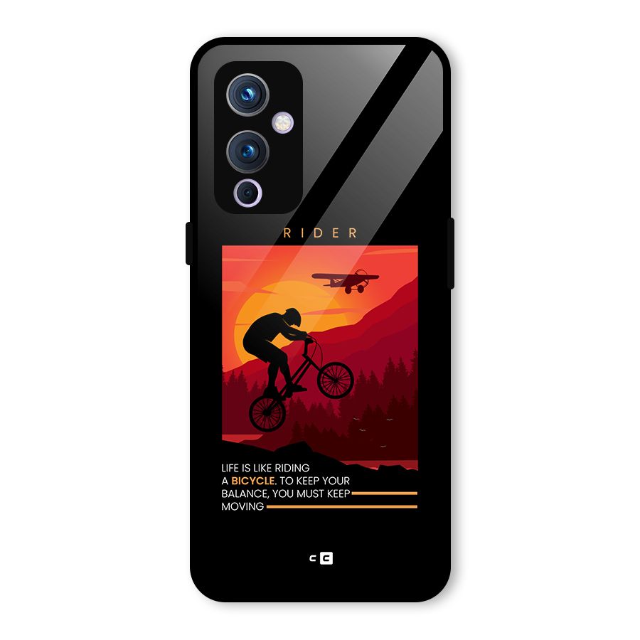 Keep Moving Rider Glass Back Case for OnePlus 9