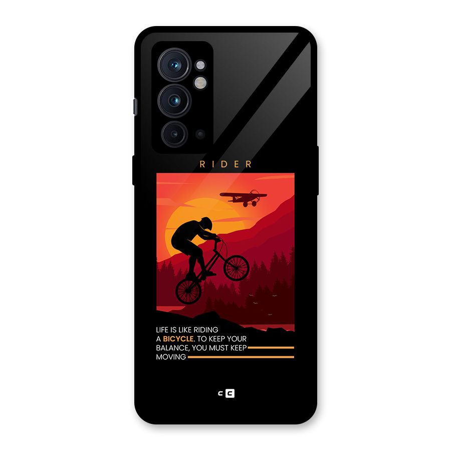 Keep Moving Rider Glass Back Case for OnePlus 9RT 5G