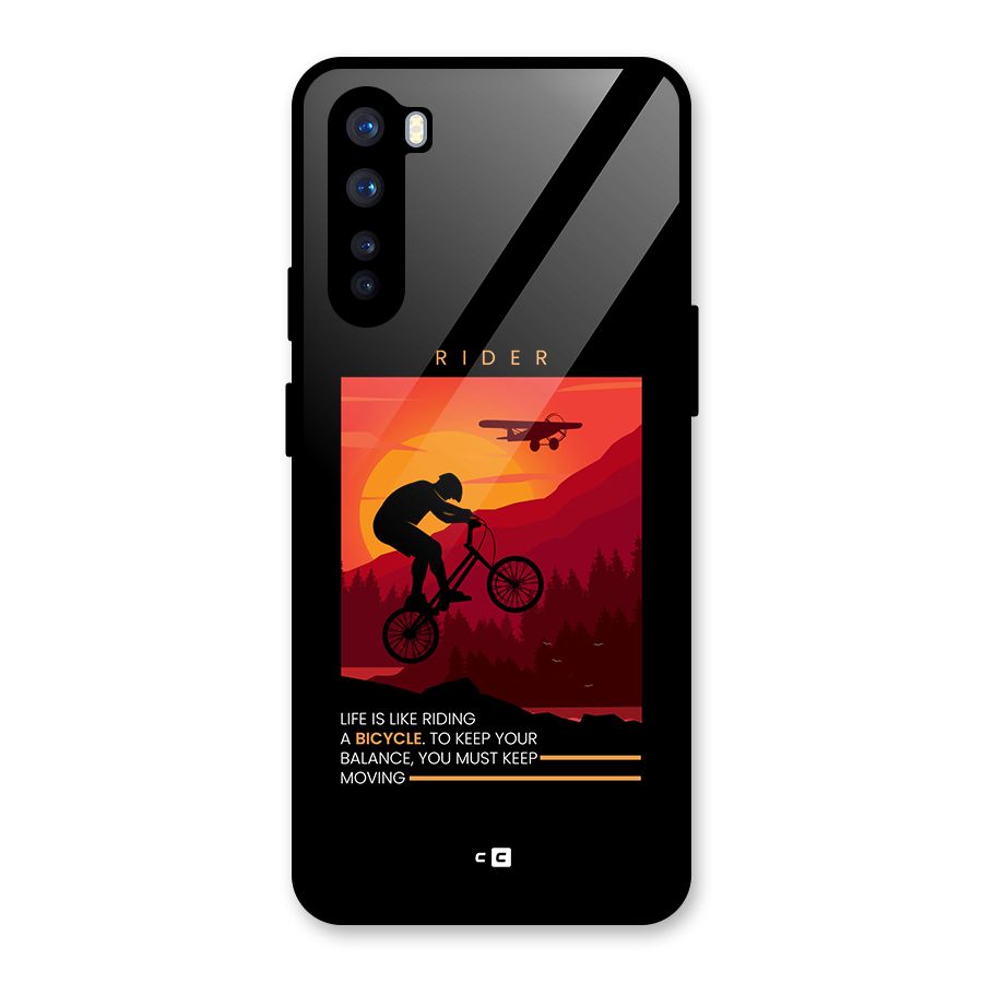 Keep Moving Rider Glass Back Case for OnePlus Nord