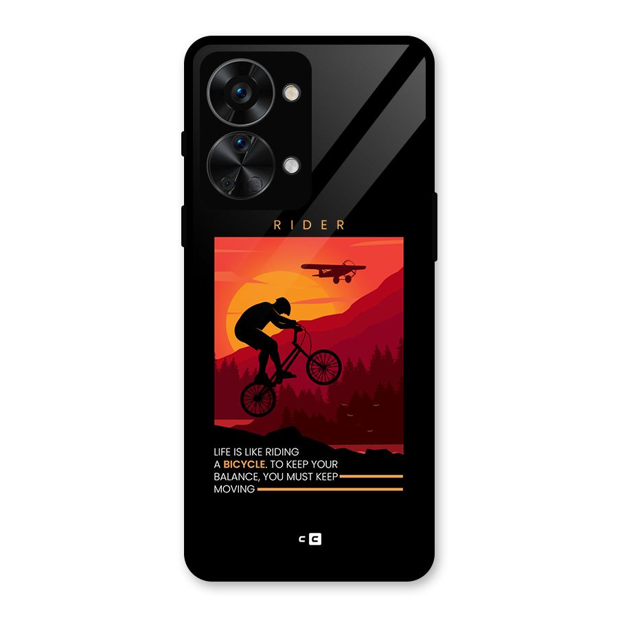 Keep Moving Rider Glass Back Case for OnePlus Nord 2T