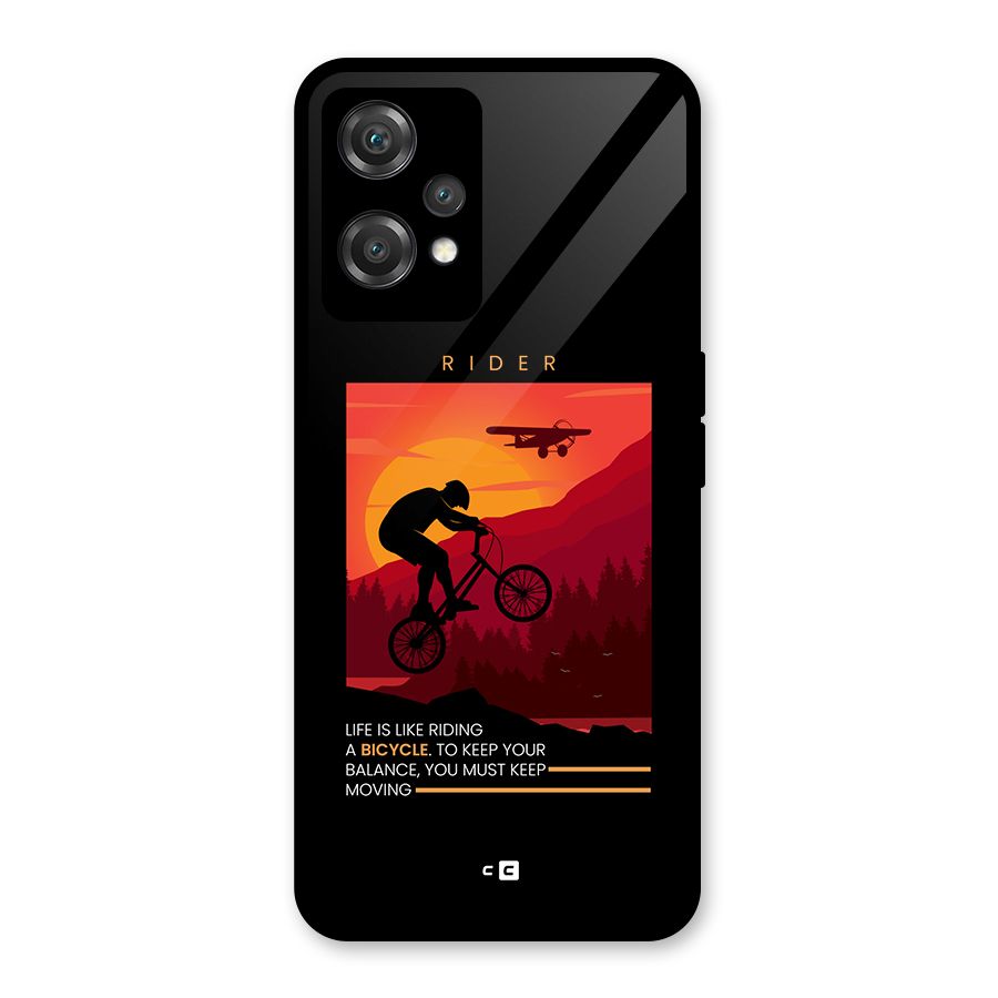 Keep Moving Rider Glass Back Case for OnePlus Nord CE 2 Lite 5G