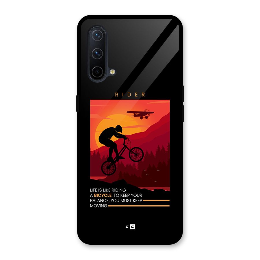 Keep Moving Rider Glass Back Case for OnePlus Nord CE 5G