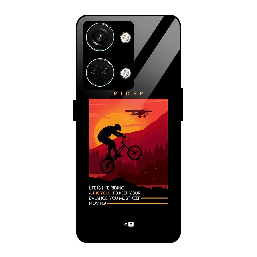 Keep Moving Rider Glass Back Case for Oneplus Nord 3