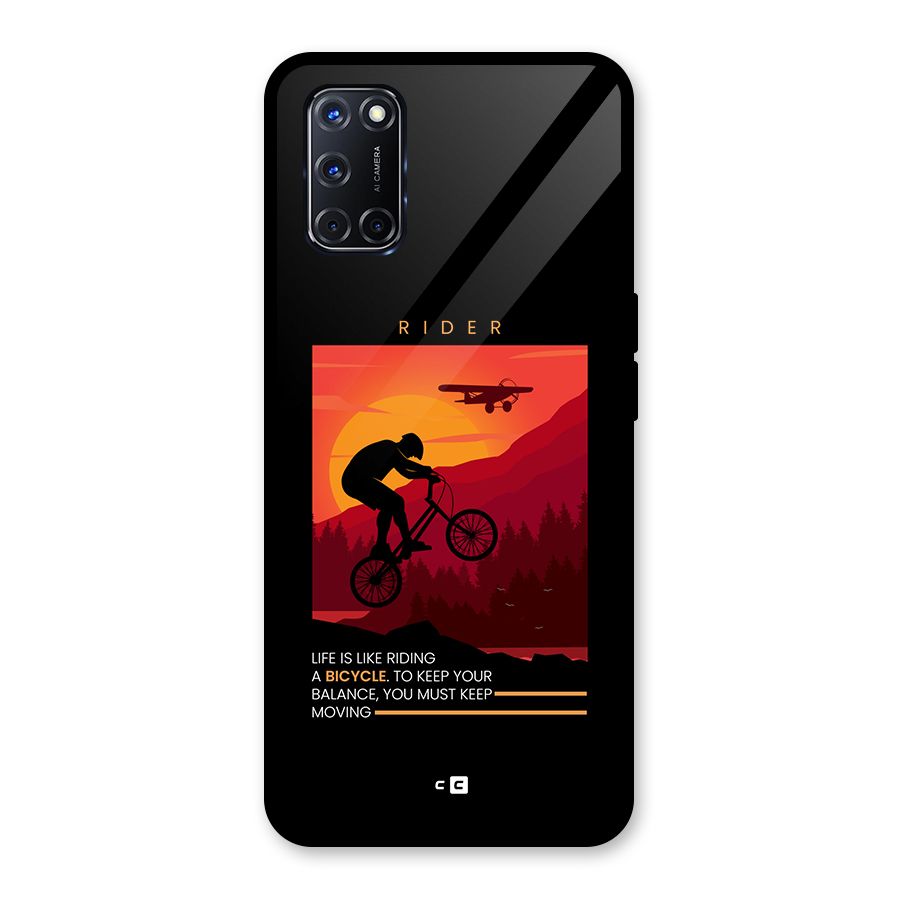 Keep Moving Rider Glass Back Case for Oppo A52