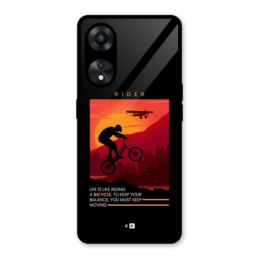 Keep Moving Rider Glass Back Case for Oppo A78