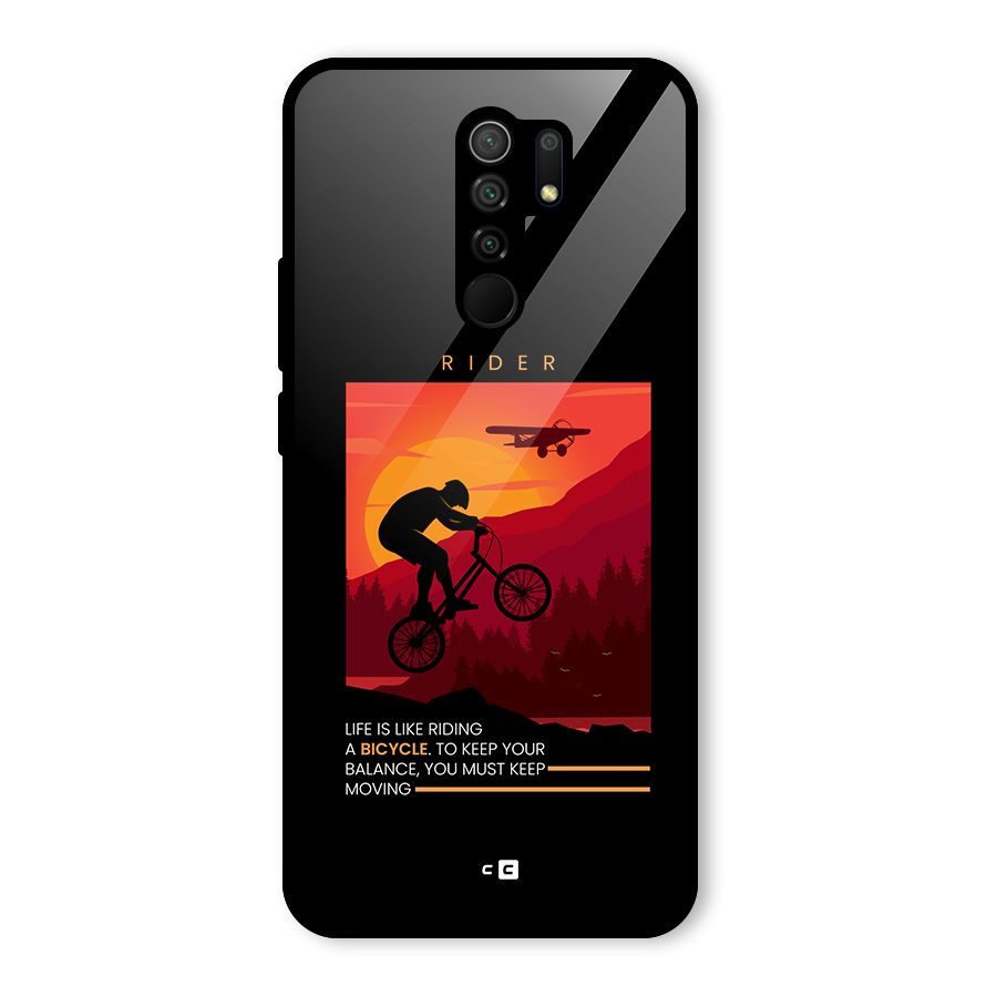 Keep Moving Rider Glass Back Case for Poco M2