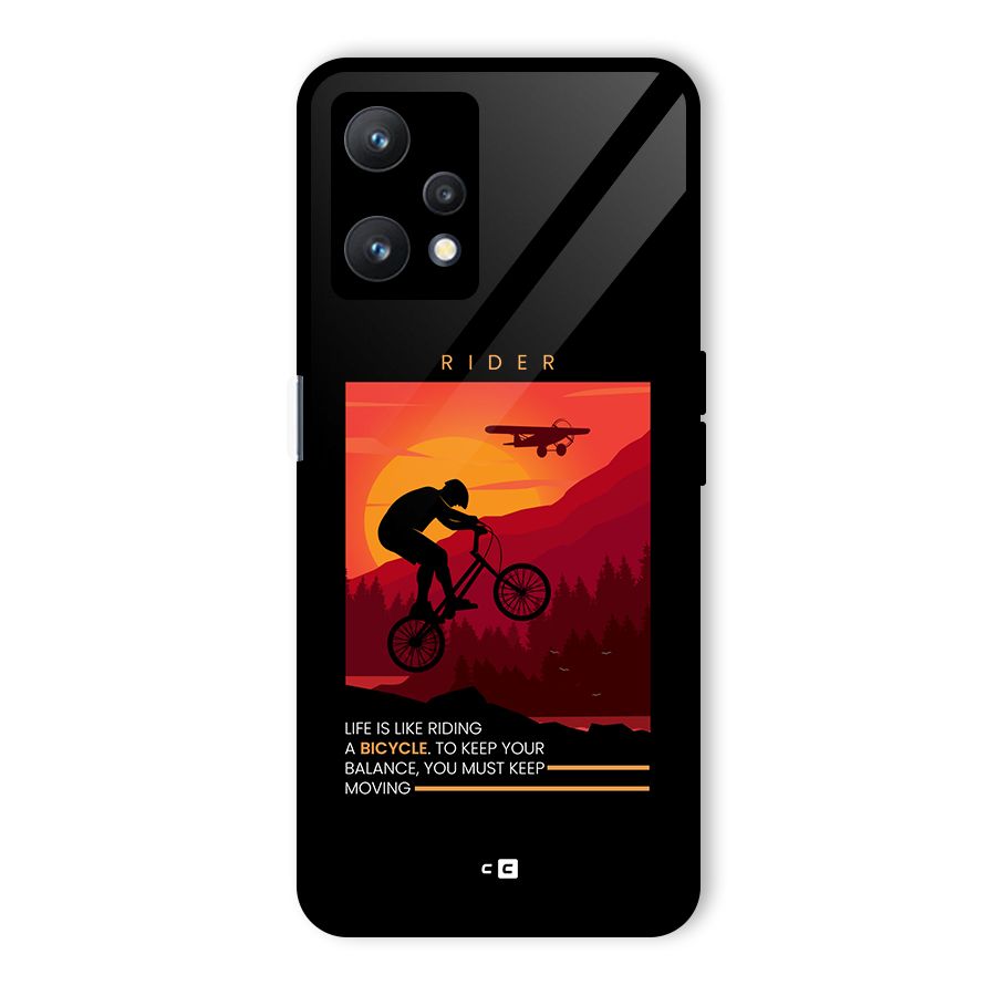 Keep Moving Rider Glass Back Case for Realme 9 Pro 5G