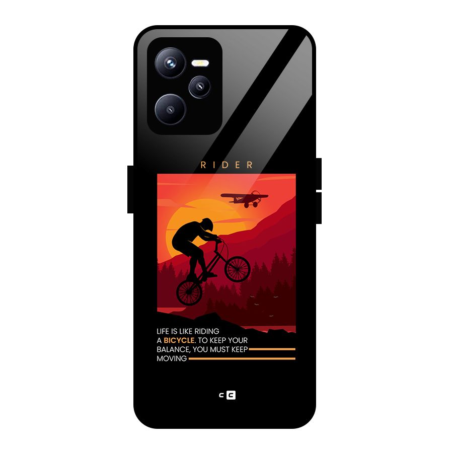 Keep Moving Rider Glass Back Case for Realme C35