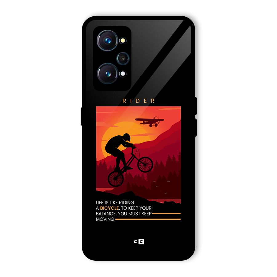 Keep Moving Rider Glass Back Case for Realme GT 2