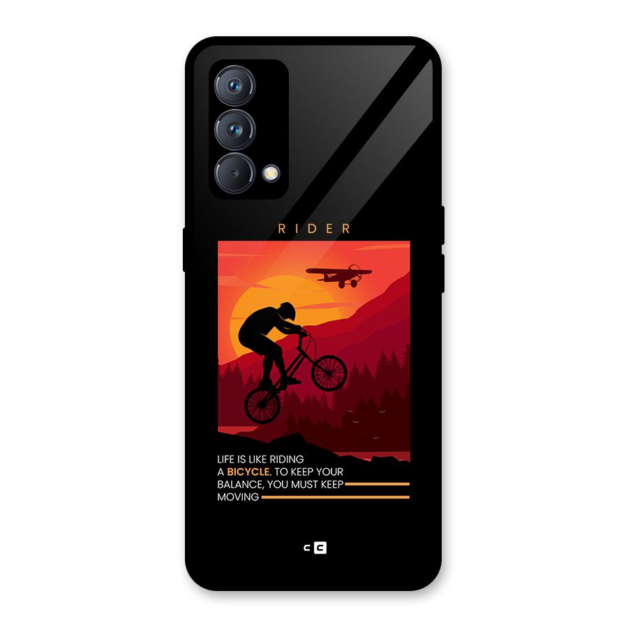 Keep Moving Rider Glass Back Case for Realme GT Master Edition
