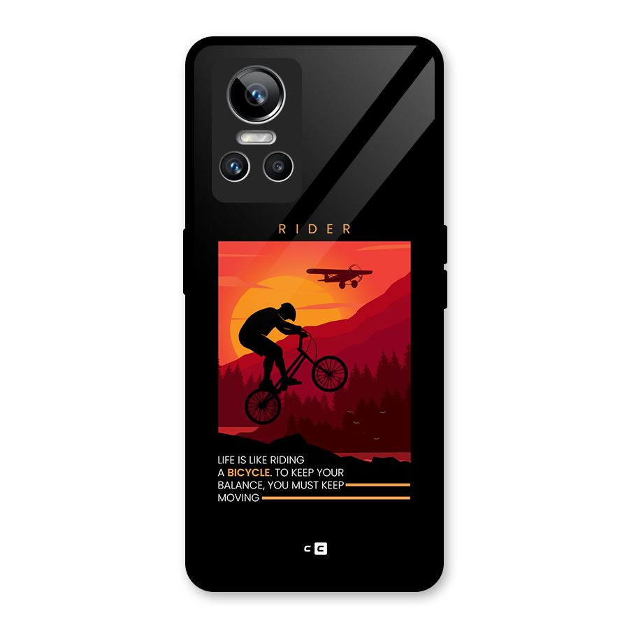 Keep Moving Rider Glass Back Case for Realme GT Neo 3