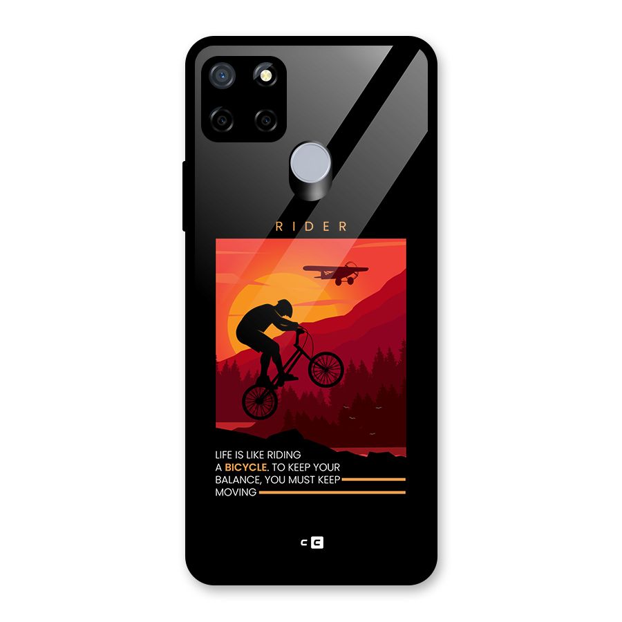 Keep Moving Rider Glass Back Case for Realme Narzo 20