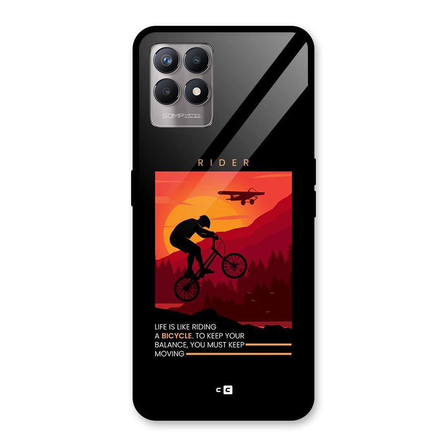 Keep Moving Rider Glass Back Case for Realme Narzo 50