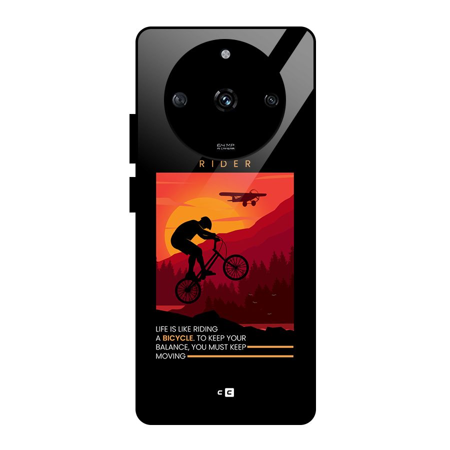 Keep Moving Rider Glass Back Case for Realme Narzo 60 5G