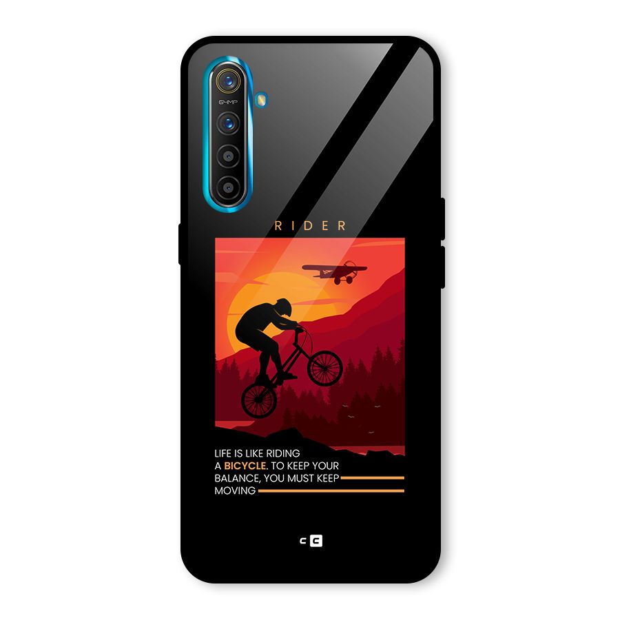 Keep Moving Rider Glass Back Case for Realme X2