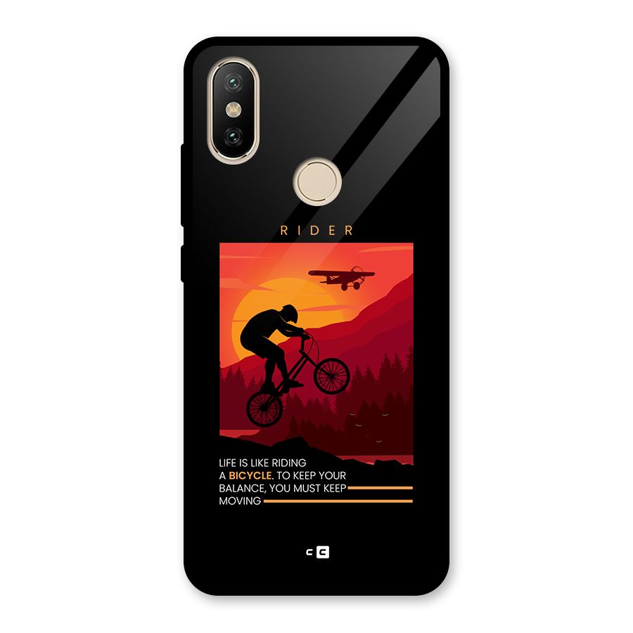 Keep Moving Rider Glass Back Case for Redmi A2