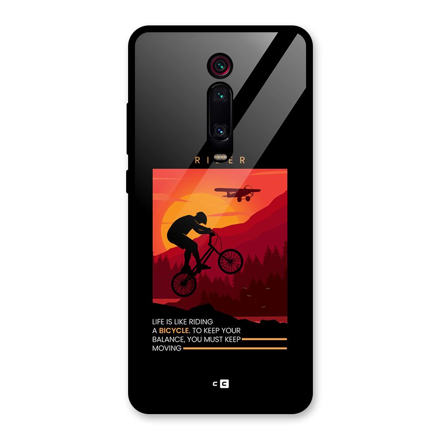 Keep Moving Rider Glass Back Case for Redmi K20
