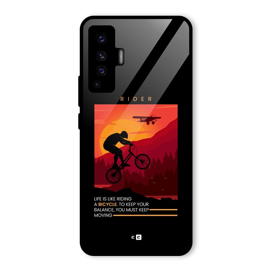 Keep Moving Rider Glass Back Case for Vivo X50