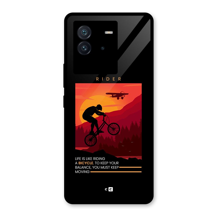 Keep Moving Rider Glass Back Case for Vivo iQOO Neo 6 5G