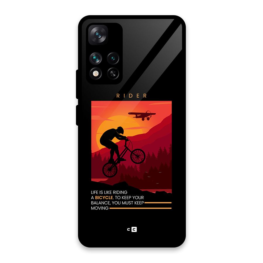 Keep Moving Rider Glass Back Case for Xiaomi 11i HyperCharge 5G