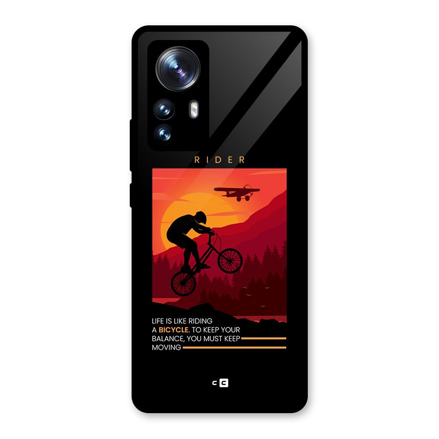 Keep Moving Rider Glass Back Case for Xiaomi 12 Pro