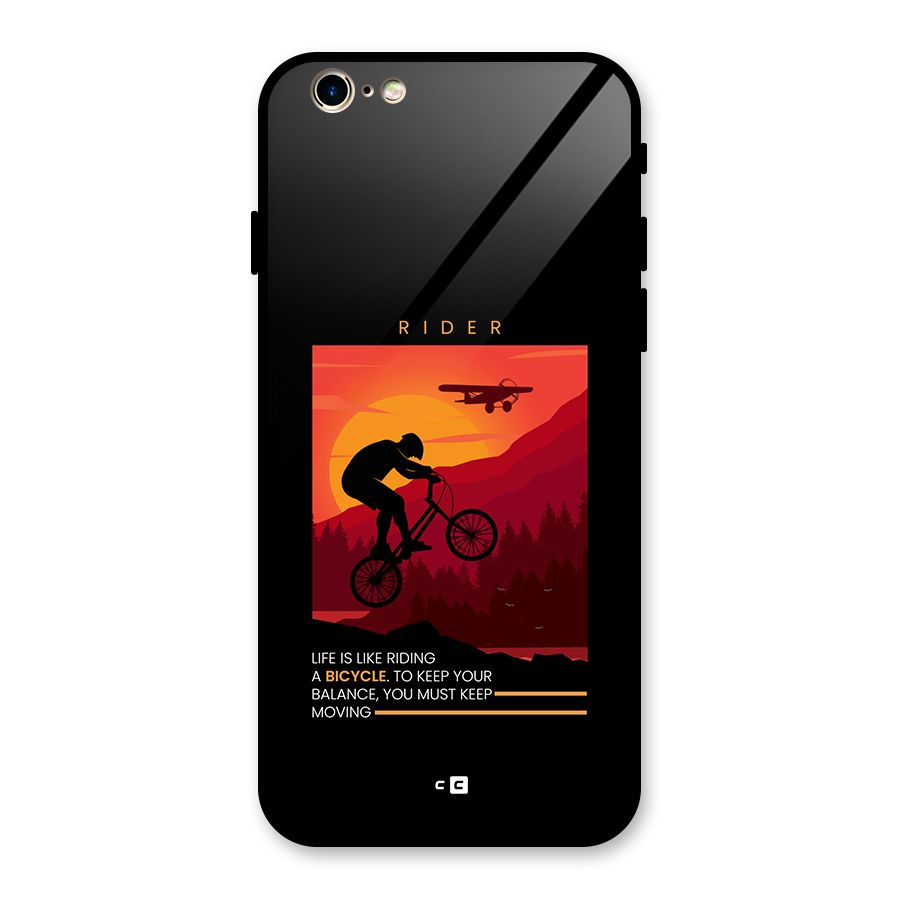 Keep Moving Rider Glass Back Case for iPhone 6 6S