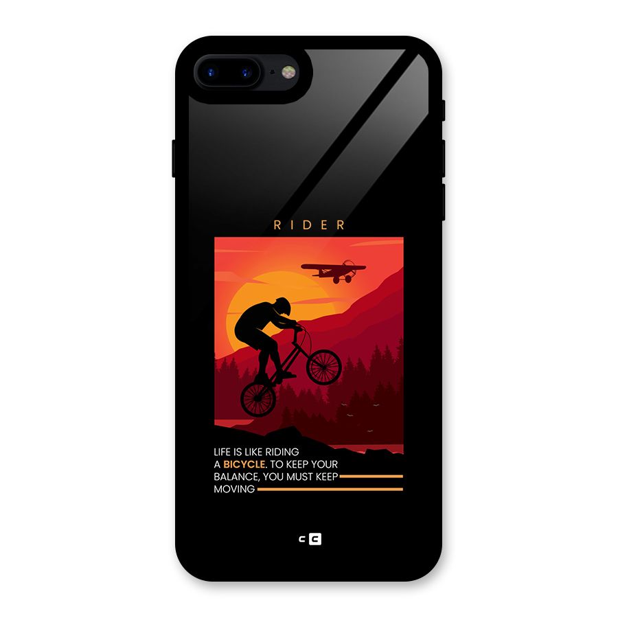 Keep Moving Rider Glass Back Case for iPhone 8 Plus