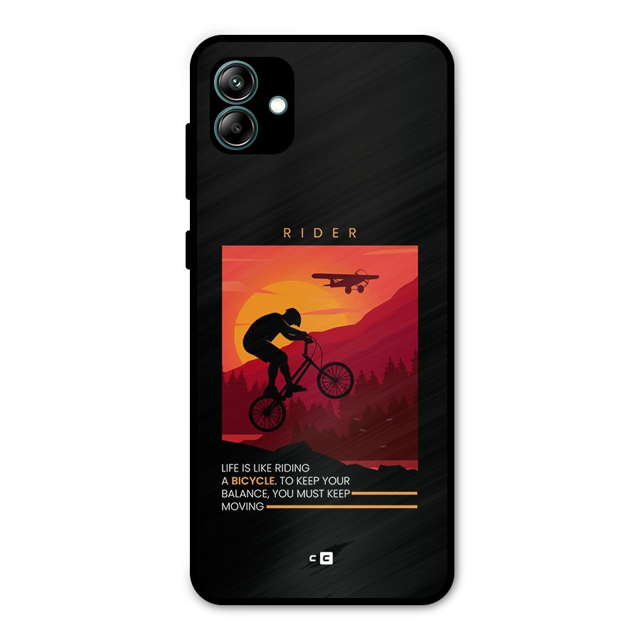 Keep Moving Rider Metal Back Case for Galaxy A04