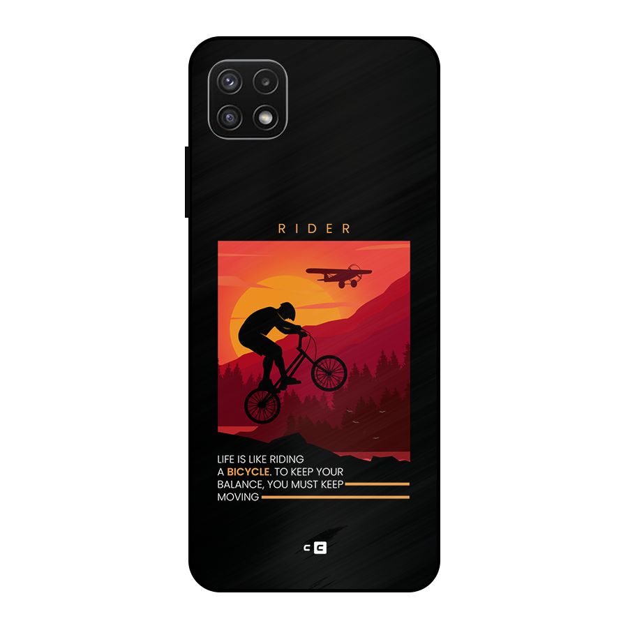 Keep Moving Rider Metal Back Case for Galaxy A22 5G