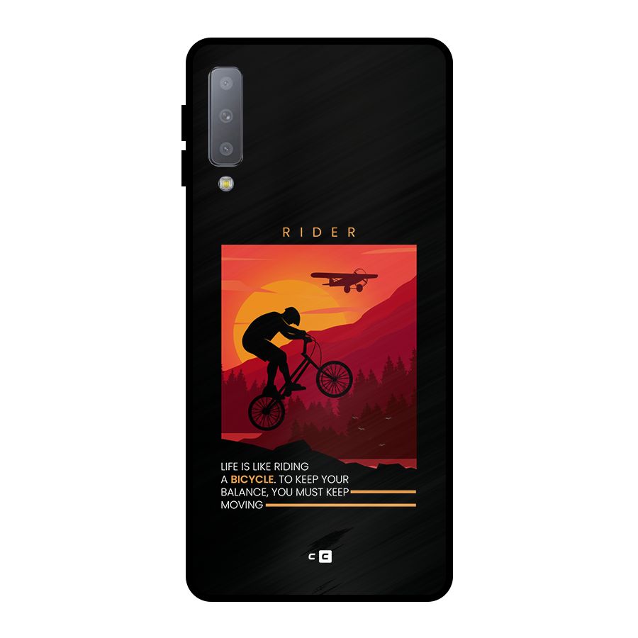 Keep Moving Rider Metal Back Case for Galaxy A7 (2018)