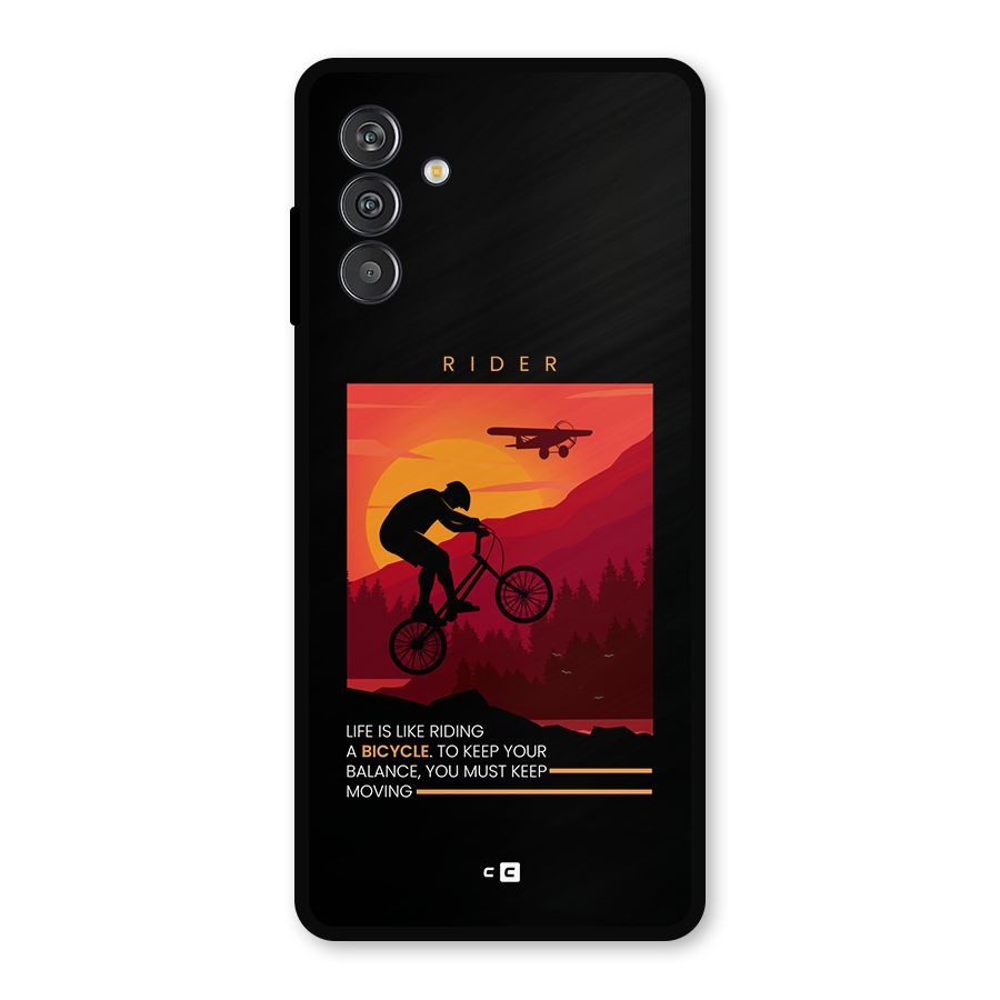 Keep Moving Rider Metal Back Case for Galaxy M13