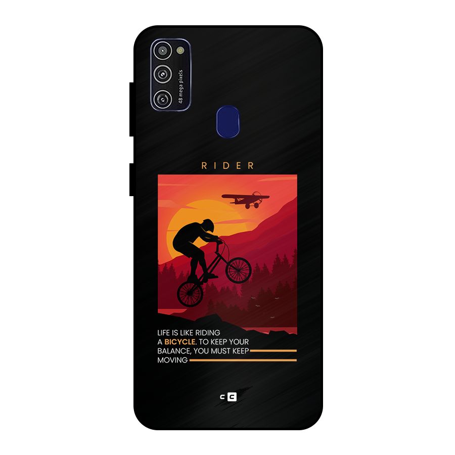 Keep Moving Rider Metal Back Case for Galaxy M21