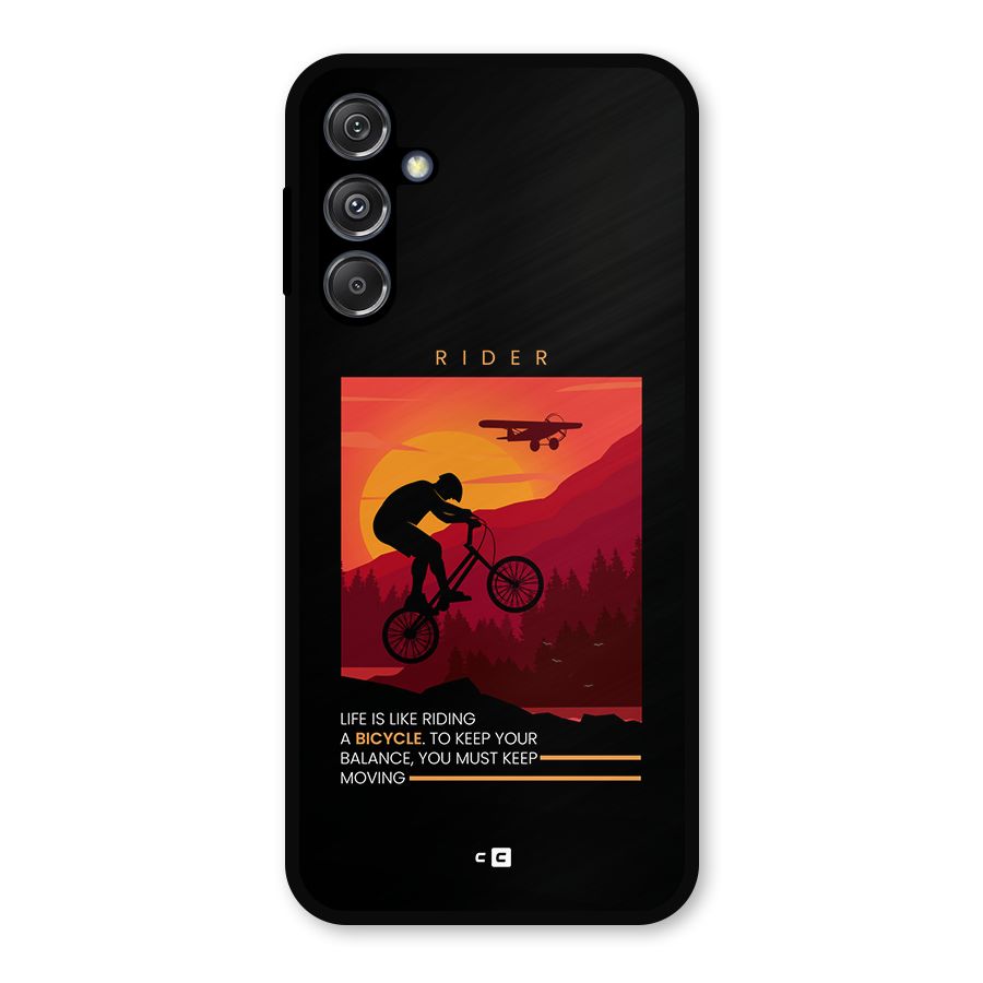 Keep Moving Rider Metal Back Case for Galaxy M34 5G