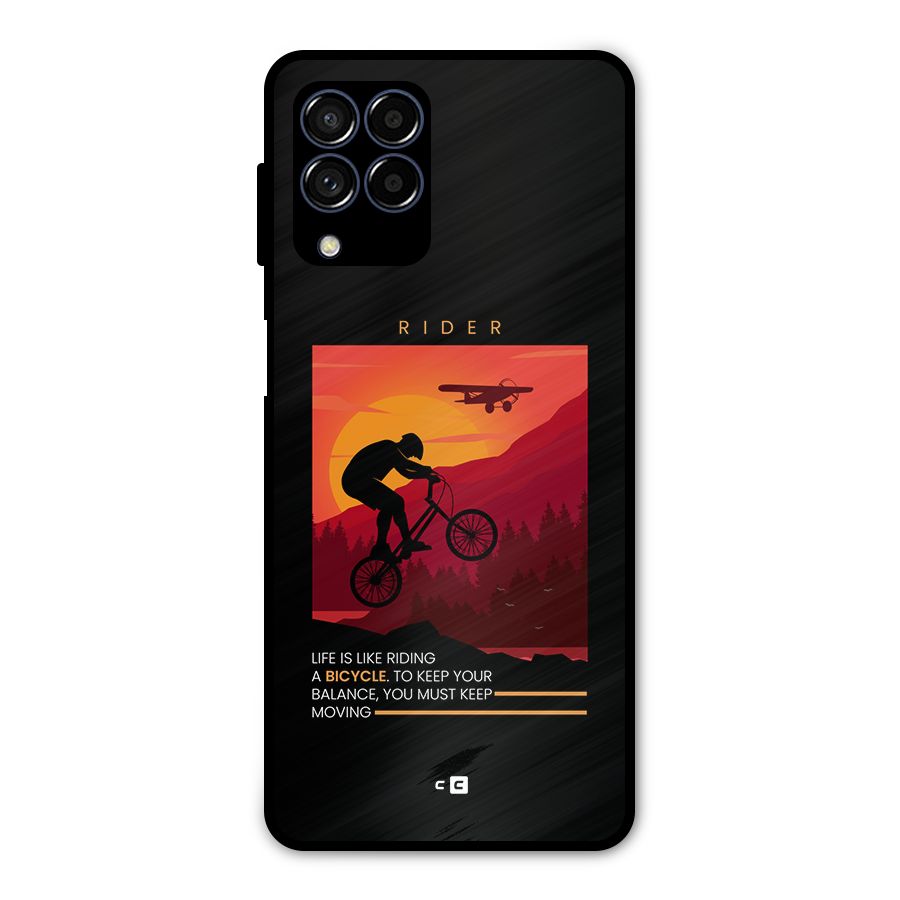 Keep Moving Rider Metal Back Case for Galaxy M53 5G