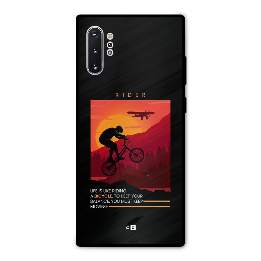 Keep Moving Rider Metal Back Case for Galaxy Note 10 Plus