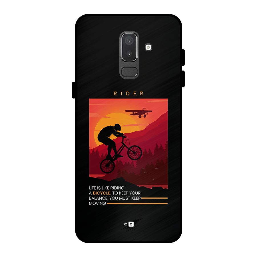 Keep Moving Rider Metal Back Case for Galaxy On8 (2018)