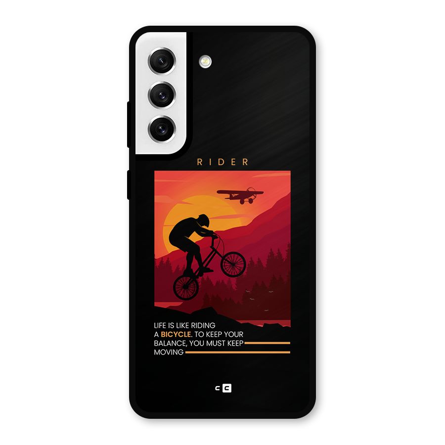 Keep Moving Rider Metal Back Case for Galaxy S21 FE 5G