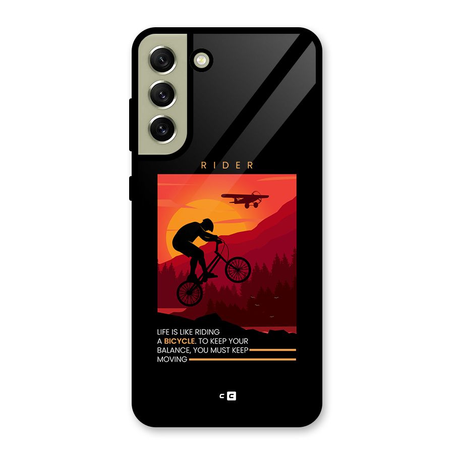 Keep Moving Rider Metal Back Case for Galaxy S21 FE 5G (2023)