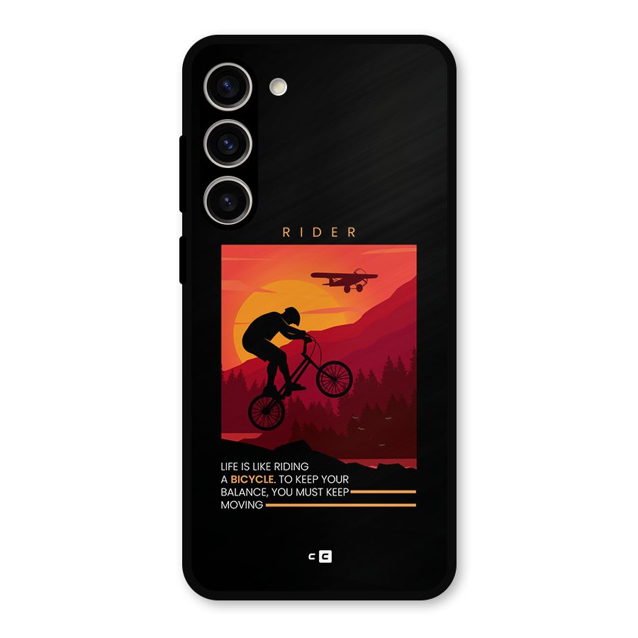 Keep Moving Rider Metal Back Case for Galaxy S23 Plus