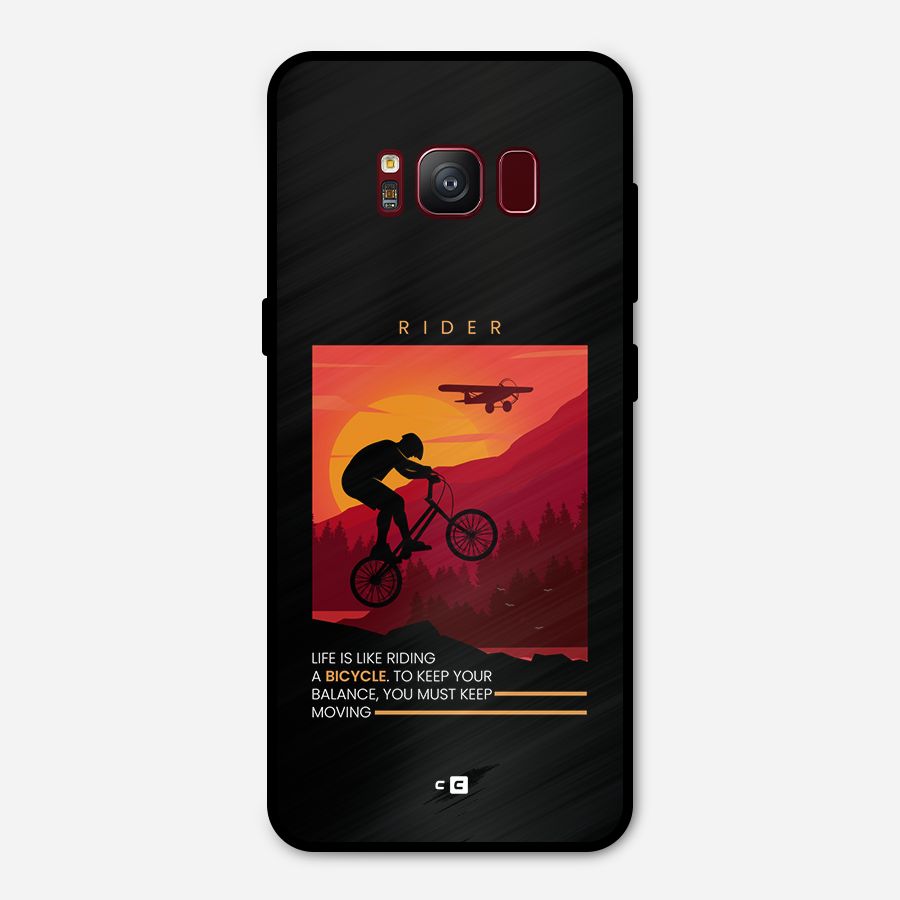 Keep Moving Rider Metal Back Case for Galaxy S8
