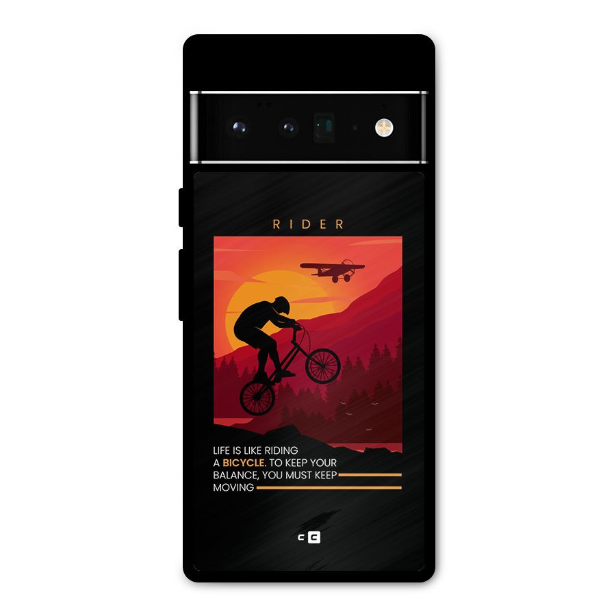 Keep Moving Rider Metal Back Case for Google Pixel 6 Pro