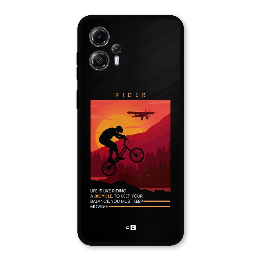 Keep Moving Rider Metal Back Case for Moto G13
