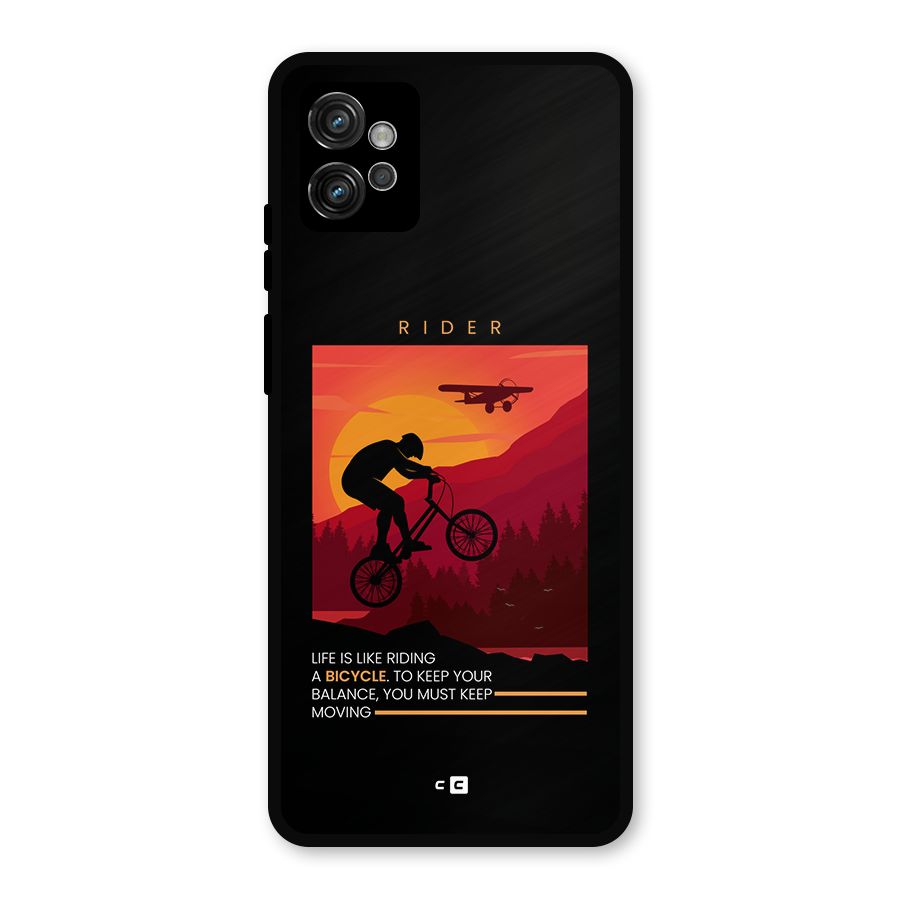 Keep Moving Rider Metal Back Case for Moto G32
