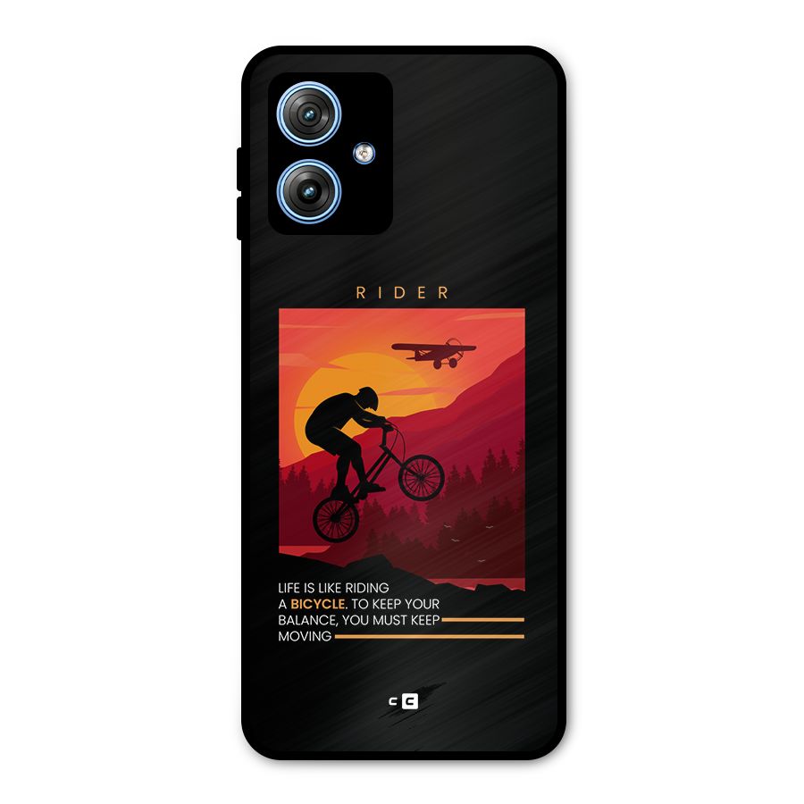 Keep Moving Rider Metal Back Case for Moto G54