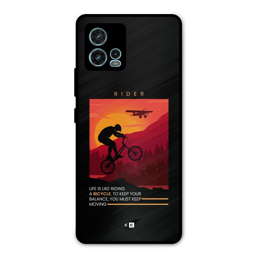 Keep Moving Rider Metal Back Case for Moto G72